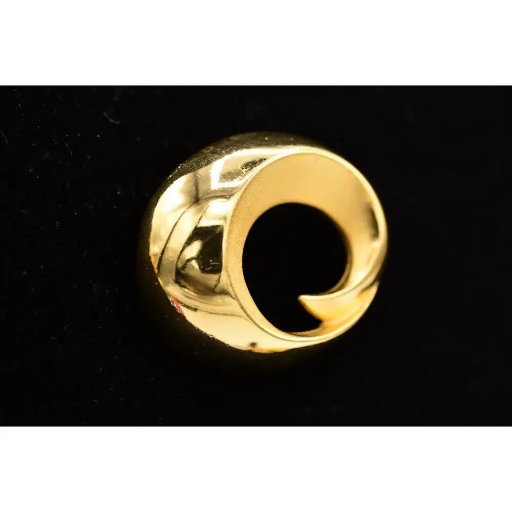 Givenchy Vintage Brooch Pin Round Brushed Gold Metallic Textured Signed BinAC